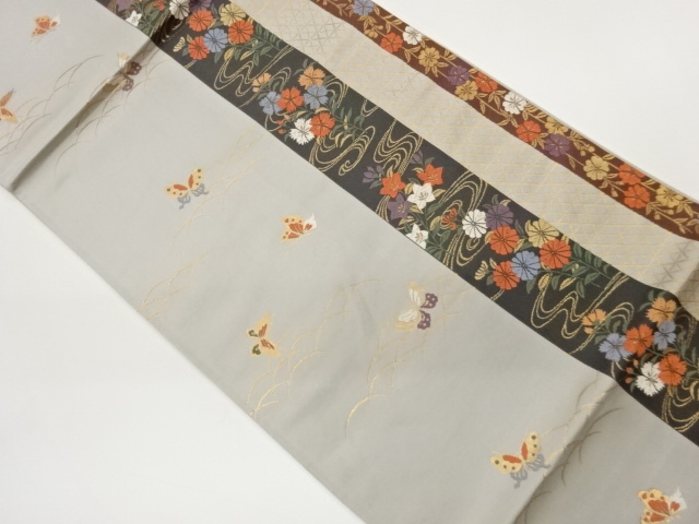JAPANESE FUKURO OBI / WOVEN FLORAL PLANTS